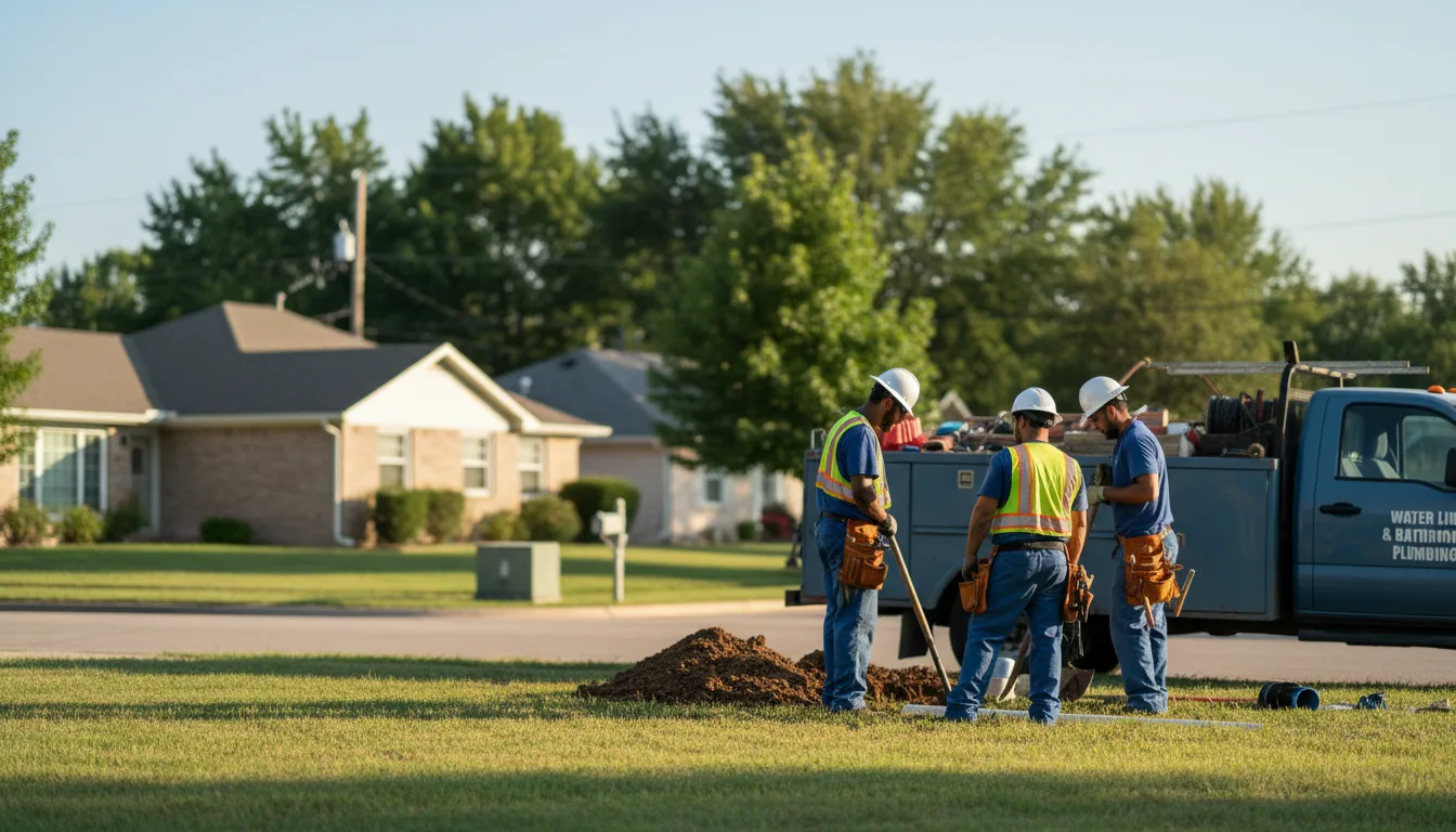 Residential water line and bathroom plumbing service in Fayette, OH